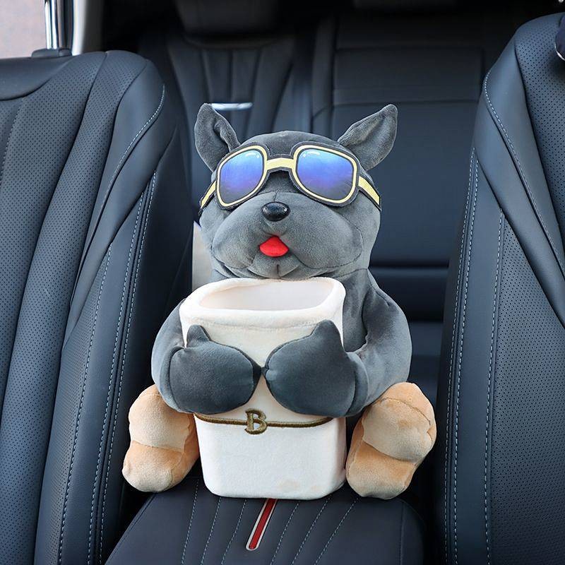 汽车 Automobile Armrest Box Cover Two-in-One Box Creative Cute Tissue Box Car Trash Can q3kF