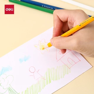 ดินสอสีไม้ Deli Super Wings สีสด เนื้อสีแน่น ระบายง่าย ชุด 12/18/24 สี สนุก Color Pencil