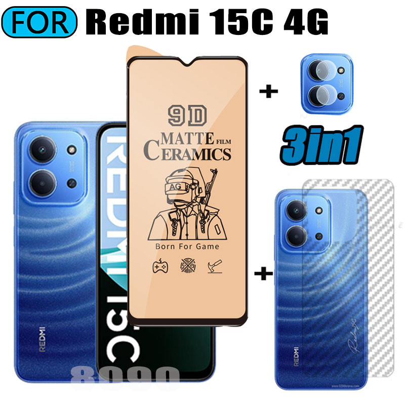 3 IN 1 Redmi 15C กระจกนิรภัย Matte Gaming Screen Protector สําหรับ Redmi 14C เซรามิค Matte Screen Protector – โปรปัง
