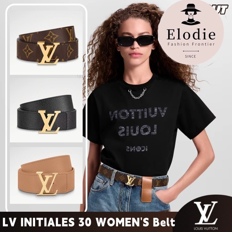 Louis Vuitton LV INITIALES 30mm Reversible Belt เข็มขัดผู้หญิง Lv Belt