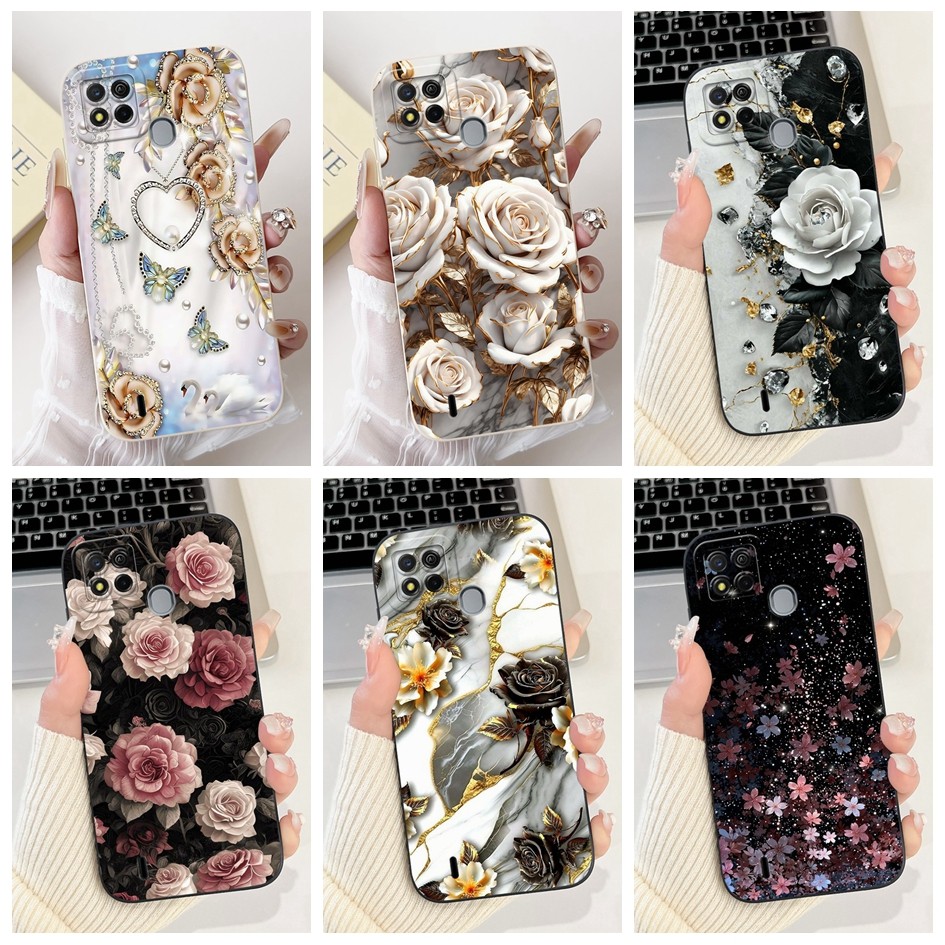 สําหรับItel A57 A611Wปลอกใหม่ดอกไม้สวยซิลิโคนอ่อนนุ่มกันกระแทกTPUสําหรับItel A57 Pro W6004 57 ItelA5