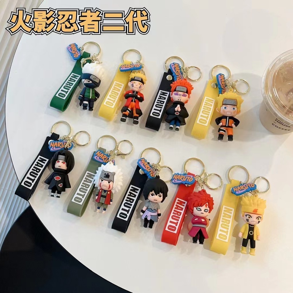 อะนิเมะรูป Naruto Collection ของขวัญของที่ระลึก-Naruto Sasuke Itachi Kakashi Jirahya พวงกุญแจของเล่น