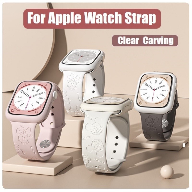 สายซิลิโคน + เคสสำหรับ Apple Watch TPU 41มม. 45มม. 40มม. 44มม. 38มม. 42มม. สำหรับ Iwatch Series 9 8 7 6 SE 5 4 3 2