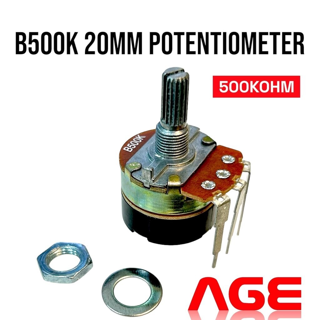 B500K 20mm 500KOHM Potentiometer 3 ขาแบบขางอ