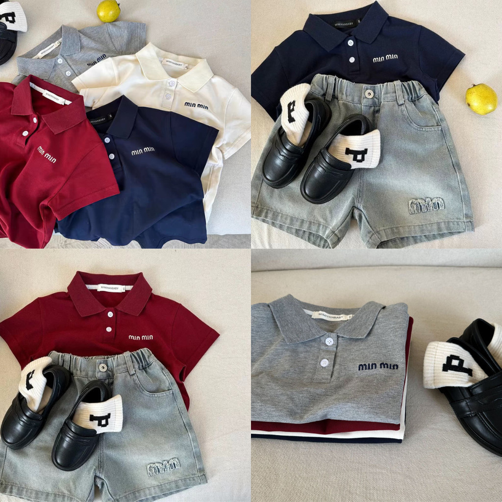 สุด ๆ อเนกประสงค์เด็กเด็กแขนสั้นเสื้อยืดคอปกโปโลลําลองอเนกประสงค์ 3 สีบางเด็กเสื้อยืดเด็กเกาหลีแขนสั้นท็อปส์เด็กวัยหัดเดินเสื้อผ้า 2-6 ปี