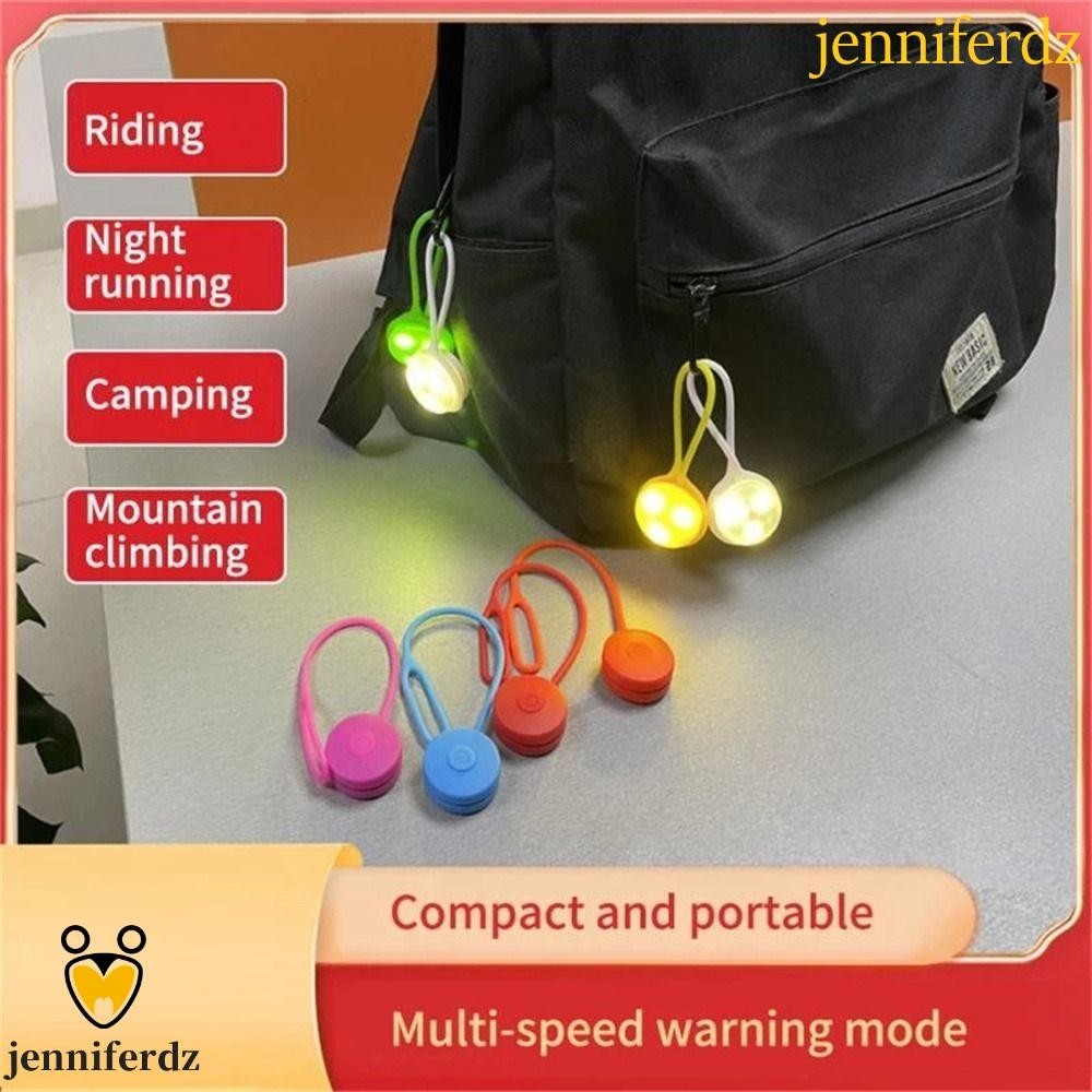 Jenniferdz ไฟกระพริบ LED ซิลิโคน อุปกรณ์เสริม สําหรับติดกระเป๋าเป้สะพายหลัง รถจักรยาน