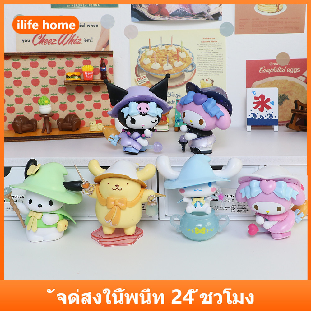 💥 จัดส่งจากประเทศไทย 💥6 ชิ้น/เซ็ต Kuromi   Magic Story Unicorn การ์ตูนตุ๊กตาของเล่นเค้ก Topper เค้กต