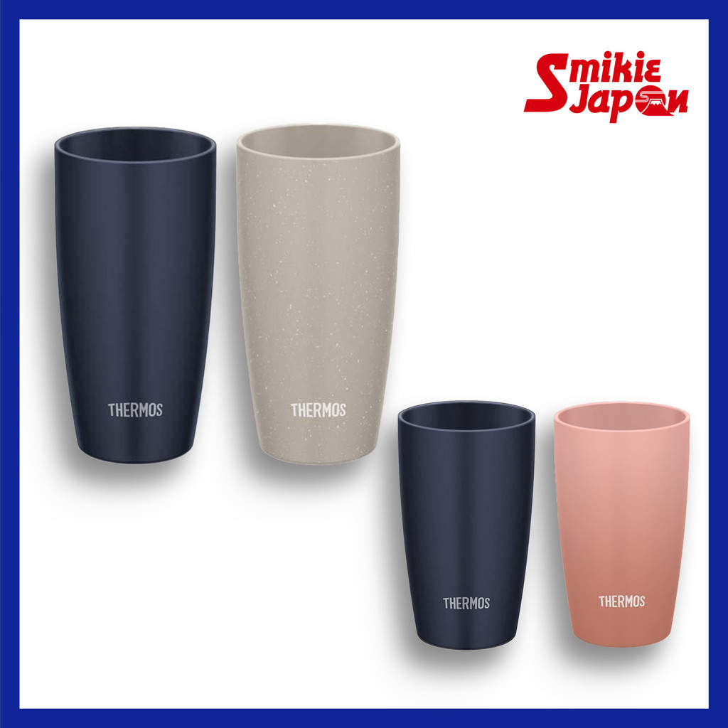 Thermos Vacuum Insulated Tumbler JDM-341 Rose Beige/ Dark Navy 340ml, JDM-421 Ash Grey / Dark Navy 4