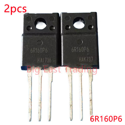 2pcs IPA60R160P6 6R160P6 TO-220F 650V 68A ทรานซิสเตอร์ MOSFET รับประกันคุณภาพ