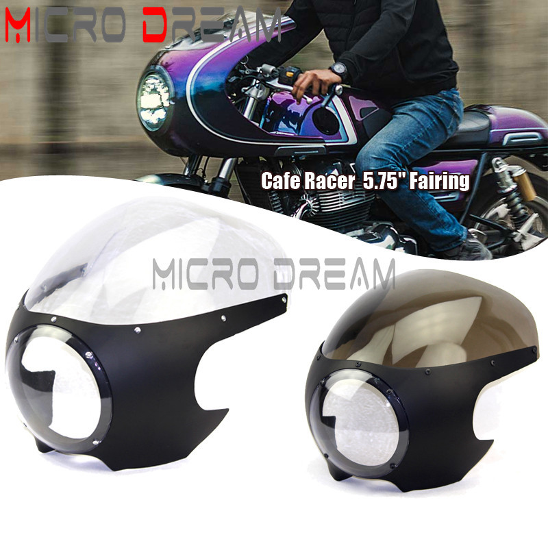 MDCafe Racer Front Fairing 5 3/4" Headlight Fairing For Harley Sportster 883 1200 XL Dyna Custom Dra