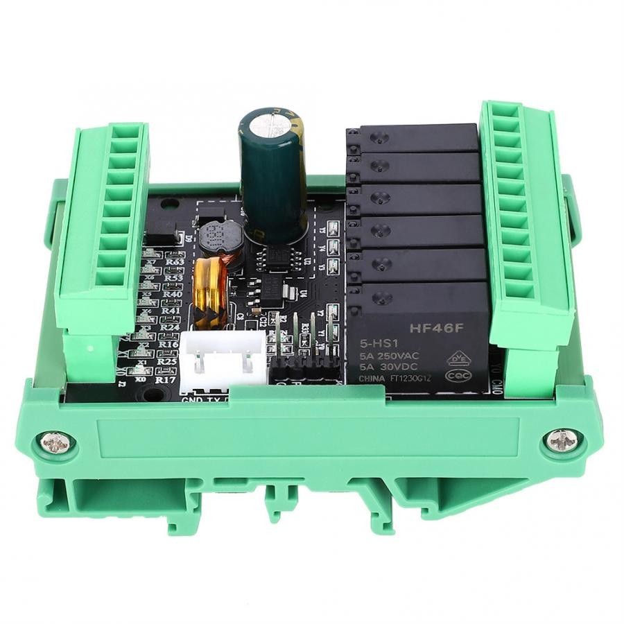 ✲FX2N-14MR PLC Board Relay Output Module 8 In 6 Out 24VDC Power Supply With Base Analog 2AD 0-10V In