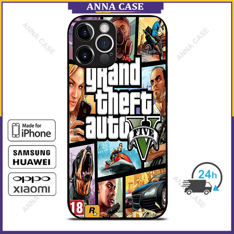 Gta 5 Grand Teft เคสโทรศัพท์อัตโนมัติสําหรับ iPhone 16 Pro Max / iPhone 15 Pro Max / iPhone 14 Pro Max / Samsung Galaxy S24 Ultra เคสป้องกัน FC988