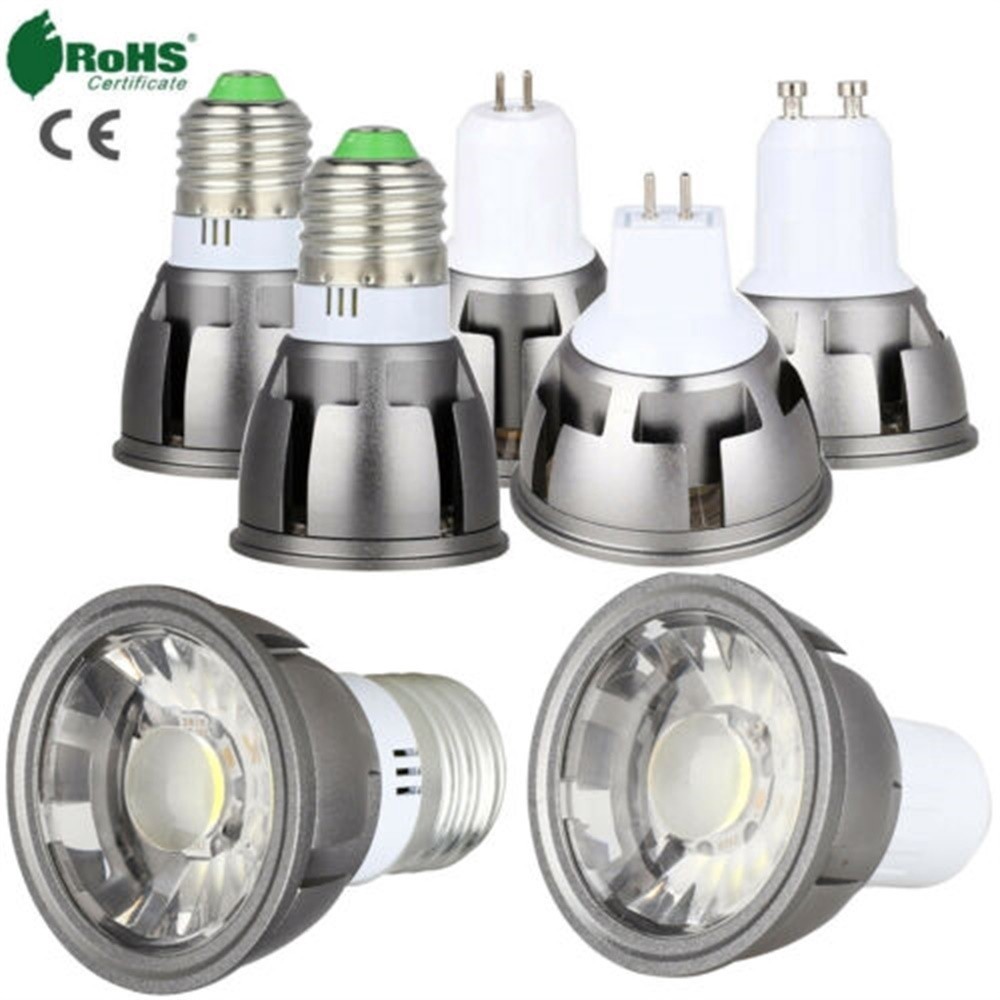 Led COB Spotlight 6W 9W 12W E26 E27 GU10 MR16 GU5.3 หลอดไฟ AC 220V DC12V Spot light โคมไฟ