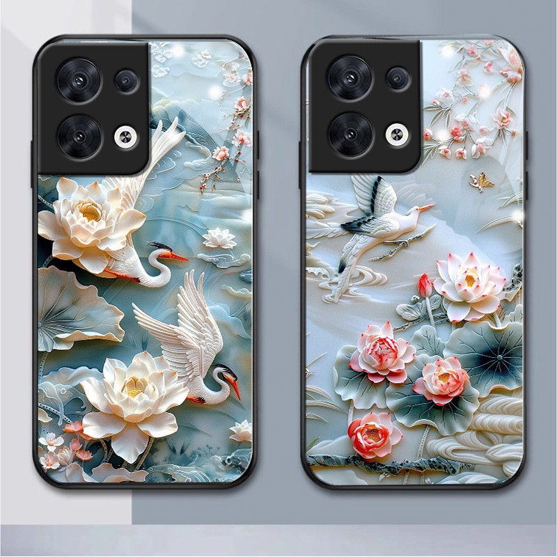 Elegant oppo reno แก้วเคสโทรศัพท์ reno8 5G reno3 4G reno5F 4f 4z 2f 2z 3pro reno4 4pro 5 5pro 5z 6 6