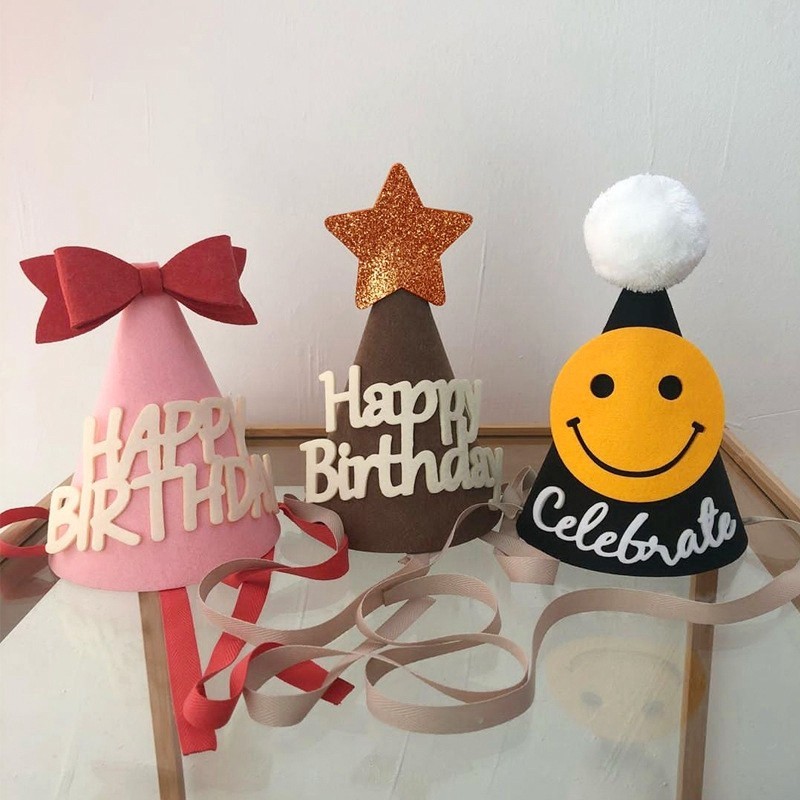 หมวกวันเกิด Happy Birthday ตัวอักษร ของตกแต่งวันเกิดเด็ก อุปกรณ์ตกแต่งเค้ก - รูปที่ 2