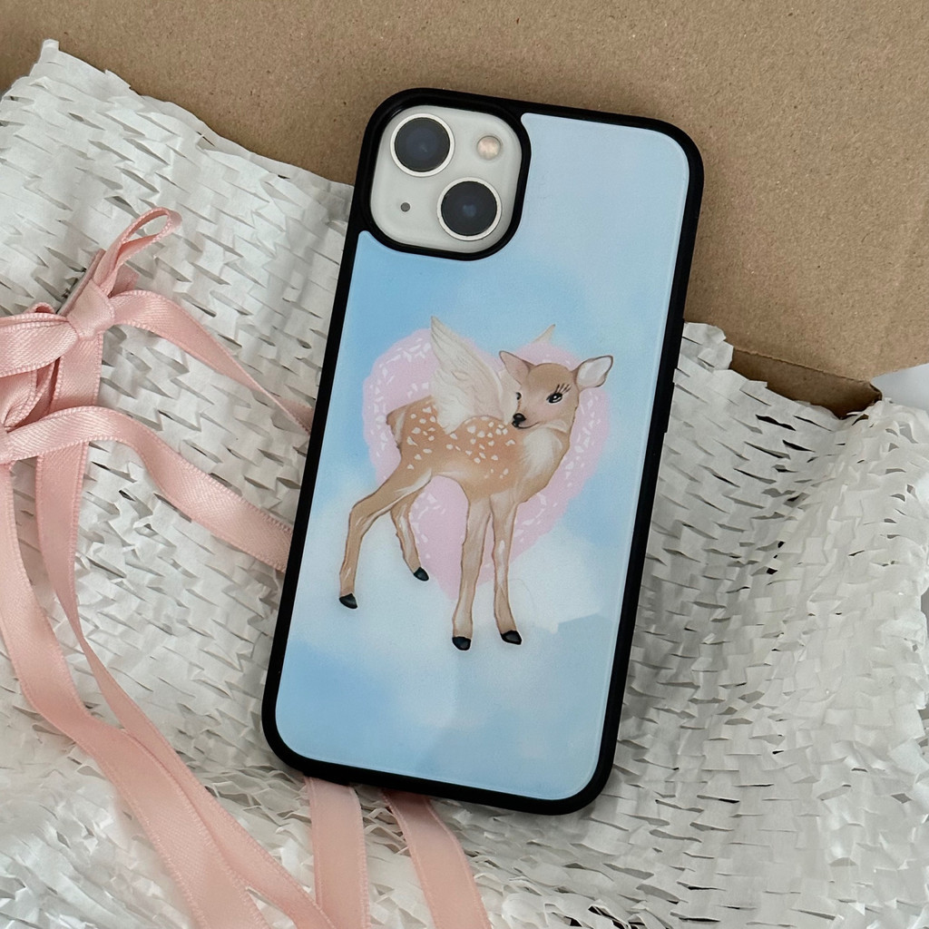 Sweet Sky Blue Deerเคสโทรศัพท์เหมาะสําหรับiPhone15 14 13 11 12Promax 11Promax 12Pro 14plus 15Promax XS XR X Shock-resistant Case FLWH