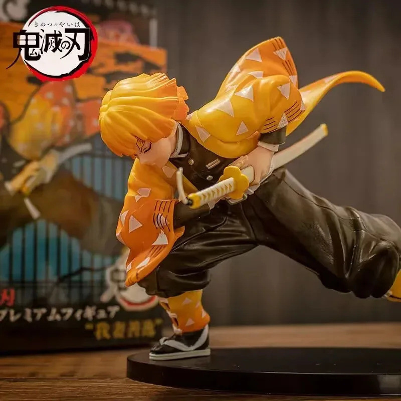 14 ซม.Demon Slayer รูป Agatsuma Zenitsu Action Figure PVC ตุ๊กตาเครื่องประดับตารางเด็กของสะสม Zenits