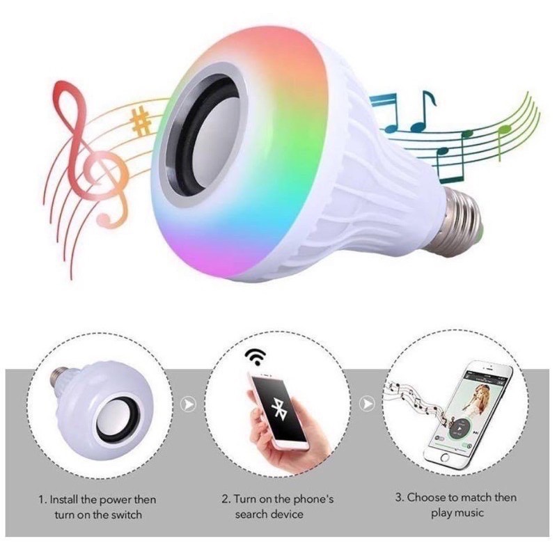 ใหม่บลูทูธหลอดไฟ LED ลําโพงมัลติฟังก์ชั่นแบบพกพาสมาร์ท RGB โคมไฟรีโมทคอนโทรลฟังก์ชั่นเสียงเพลงเล่นเสียงลําโพงไร้สาย Burstod