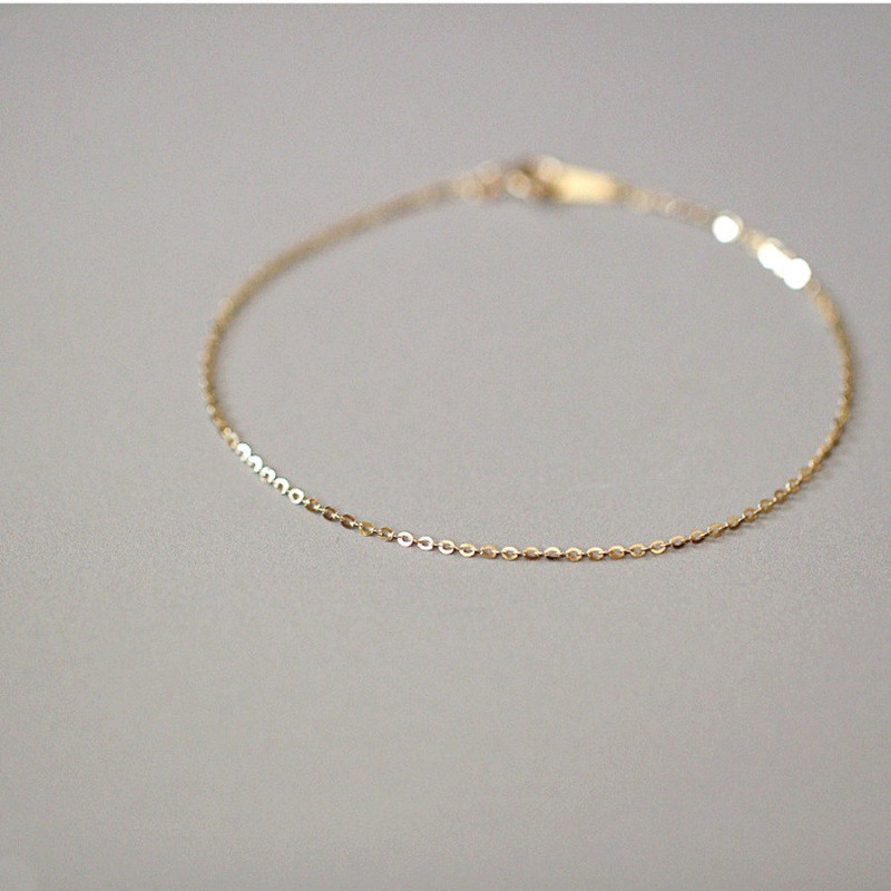 สร้อยข้อมือผู้หญิง เงิน925 เคลือบทอง14K โซ่ตัวโอ เรียบง่ายใส่ได้ทุกแบบ จัดส่งด่วนทางการ 1-2 วัน - รูปที่ 2