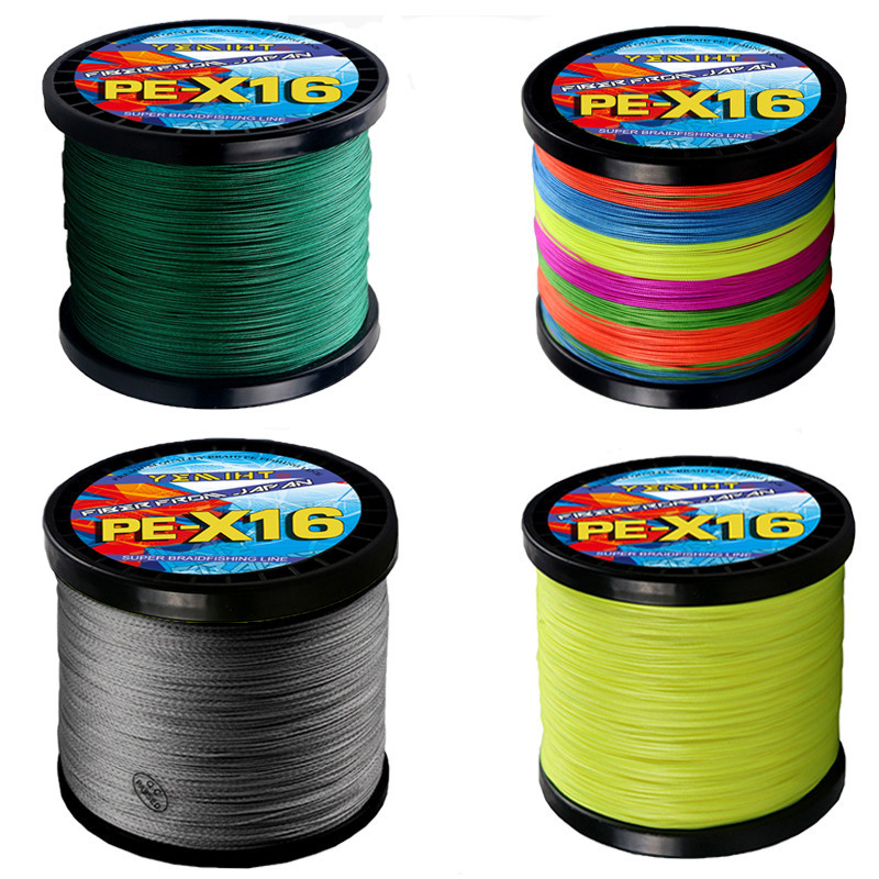 ใหม่ X16 สายตกปลาถัก 300/500M ทนต่อการสึกหรอ 125/140/161/200LB เกมขนาดใหญ่ Multifilament PE ลวดสําหรับปลาคาร์พเบสตกปลา