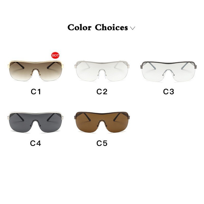 สนับสนุนขายส่งปลาค็อด (ซาน9)ใหม่แฟชั่นครึ่งกรอบแว่นตากันแดดไล่โทนสีผู้หญิงบังแดดแบบบูรณาการ - รูปที่ 4