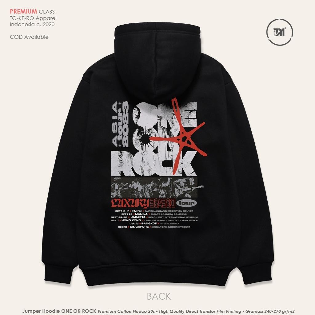 เสื้อจั๊มเปอร์ มีฮู้ด ลาย ONE OK ROCK Live Asia Tour ผ้า cotton 100% ยับยาก GK-121