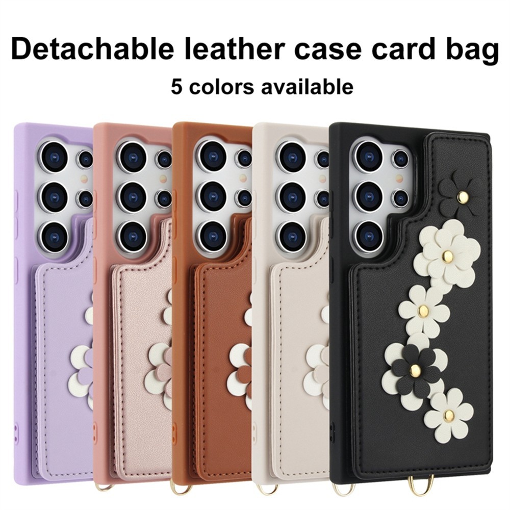ดอกไม้ปลอกสําหรับ Samsung Galaxy S24 S23 Ultra การออกแบบอินเทรนด์ Love S24 S24Plus S23 S23 + สายรัดข้อมือเคสโทรศัพท์