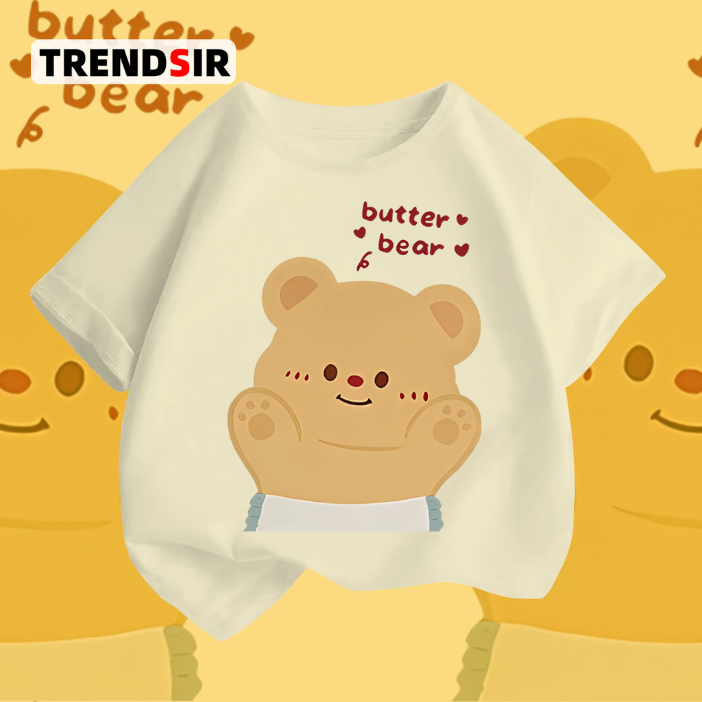 TrendSir มาใหม่ ลายเยอะ เสื้อยืดผ้าคอตตอน เสื้อยืด t shirt Butterbear ใส่สบาย 100% Cotton 6สี 100-140