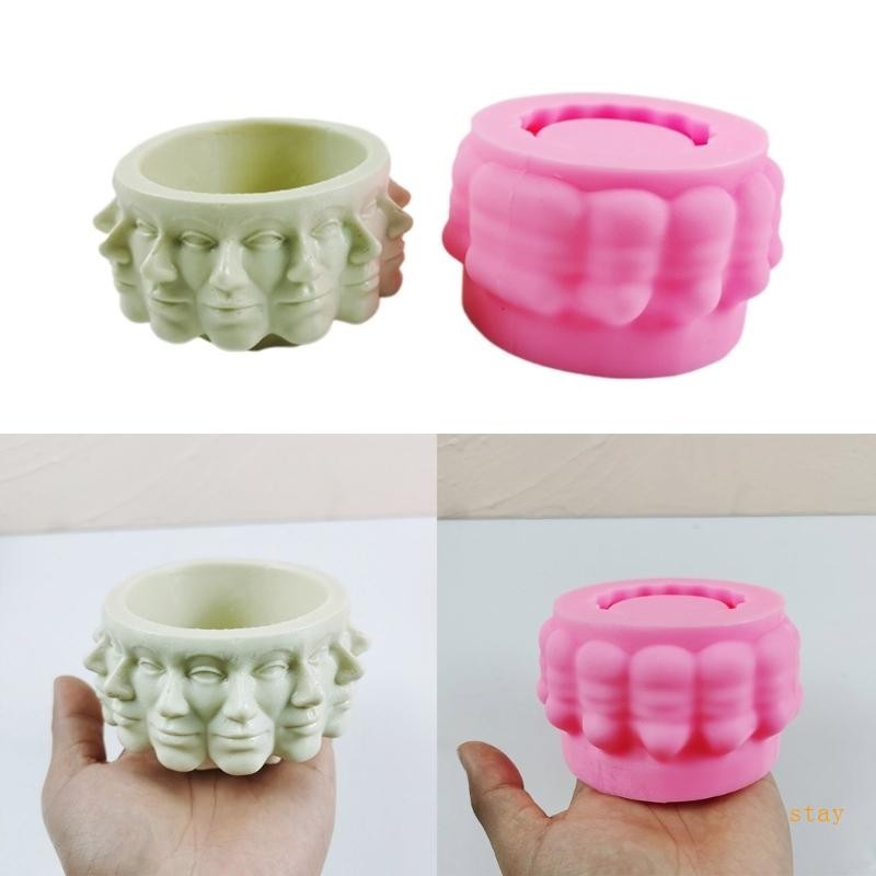 Stay Succulent Planter Mould DIY-ดอกไม้หม้อตกแต่งบ้านกระบองเพชรในร่มทําหม้อ