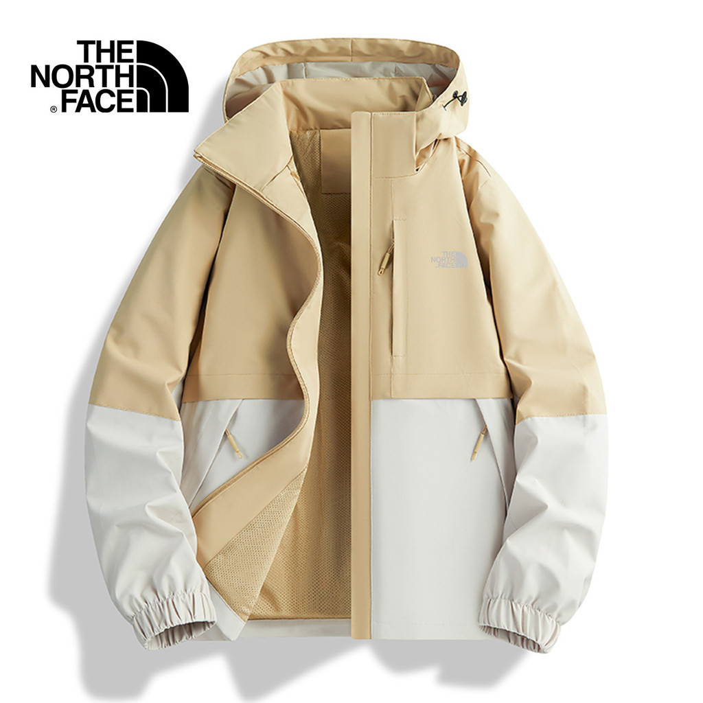 The Northern Face Color บล็อกฤดูใบไม้ร่วงและฤดูหนาวเสื้อแจ็คเก็ตกีฬาลําลองกลางแจ้งหมวกผู้ชายและผู้หญิงที่ถอดออกได้กันน้ํากันลมชุดปีนเขาระบายอากาศ