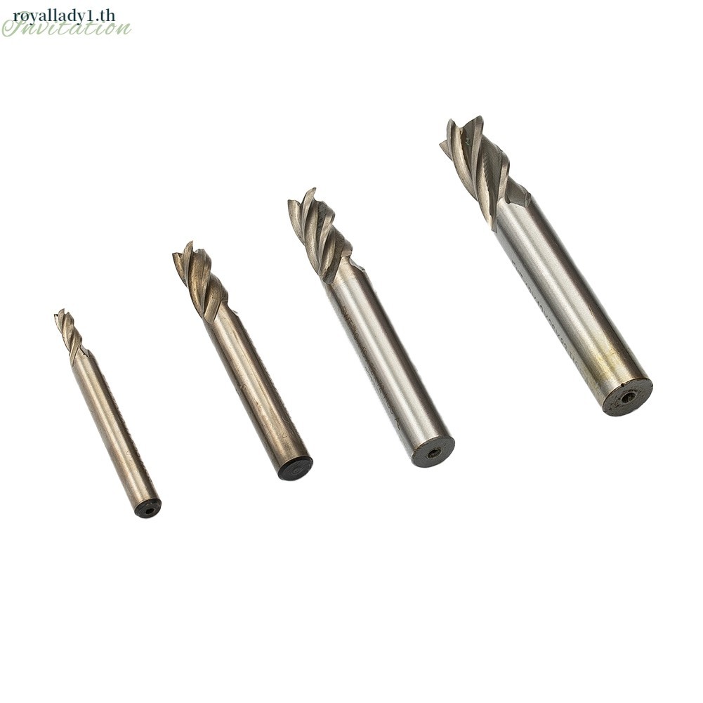 [ในสต็อก] 4/6/8/10/12 มม. HSS CNC 4 ขลุ่ยก้านตรง End Mill เครื่องตัดเจาะเครื่องมือบิต