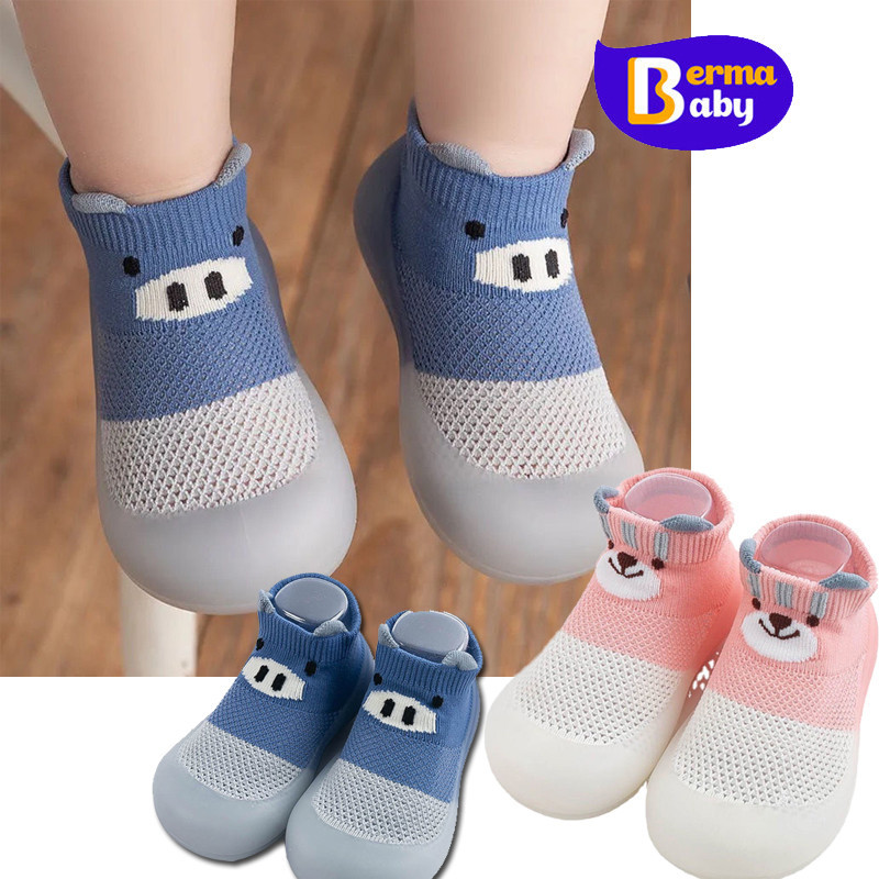 Berma Baby รองเท้าเด็กหัดเดินพื้นนุ่ม เด็กน้อยรองเท้าเด็ก ป้องกันการลื่น ระบายอากาศ เด็กหัดเดิน 6เดือน-3ปี