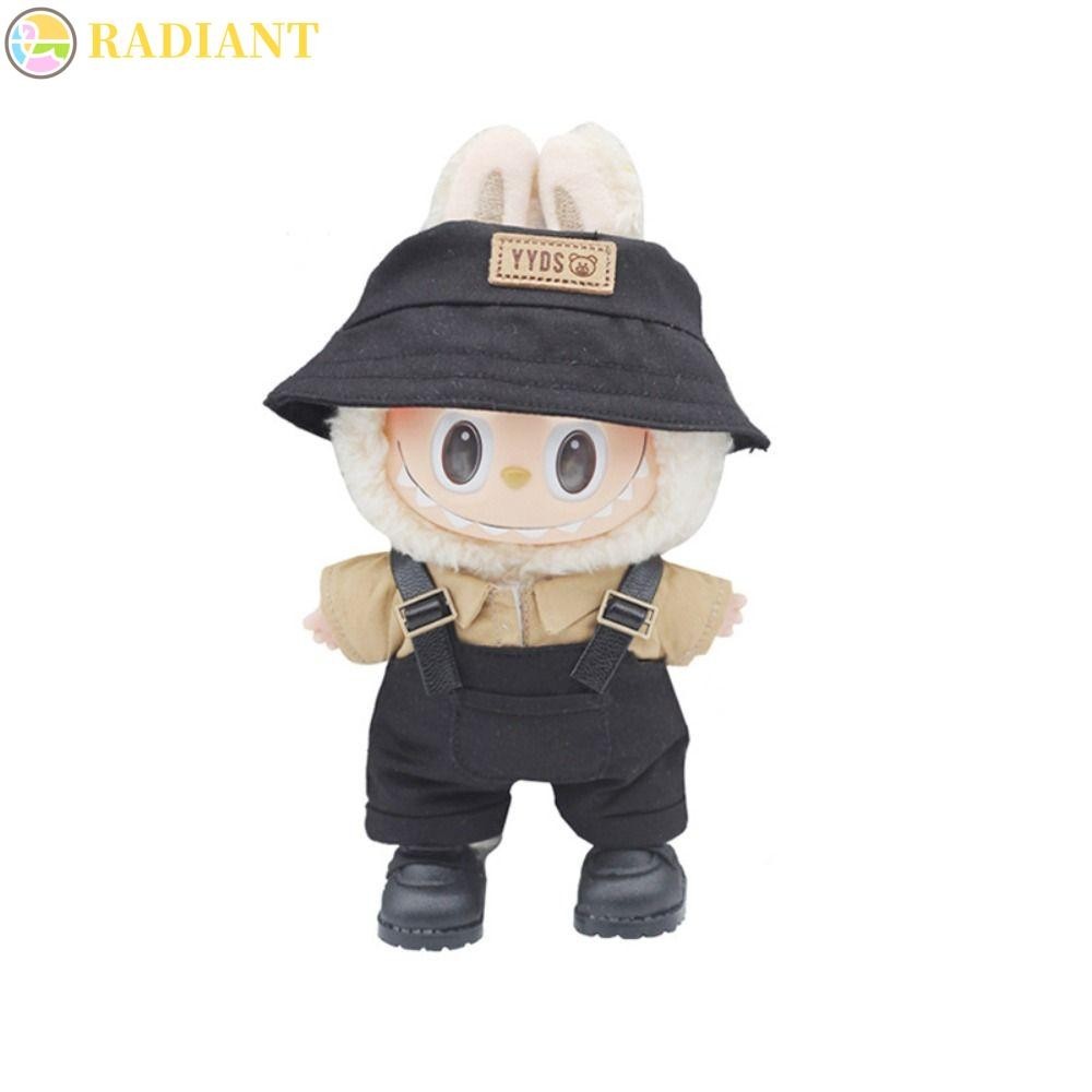 Radiantf 17 ซม.Labu Time เสื้อผ้า, หมวก Labubu Labubu ตุ๊กตาเสื้อผ้า, กางเกงแขวนคาวบอยกางเกงน่ารักตุ๊กตาตุ๊กตาตุ๊กตาเสื้อผ้าเด็กของขวัญ