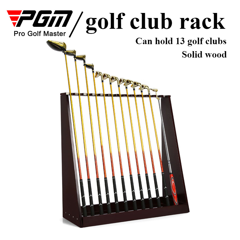 Pgm Golf Club Rack 13 หลุม Solid Wood Club Display Rack ใช้ในบ้าน