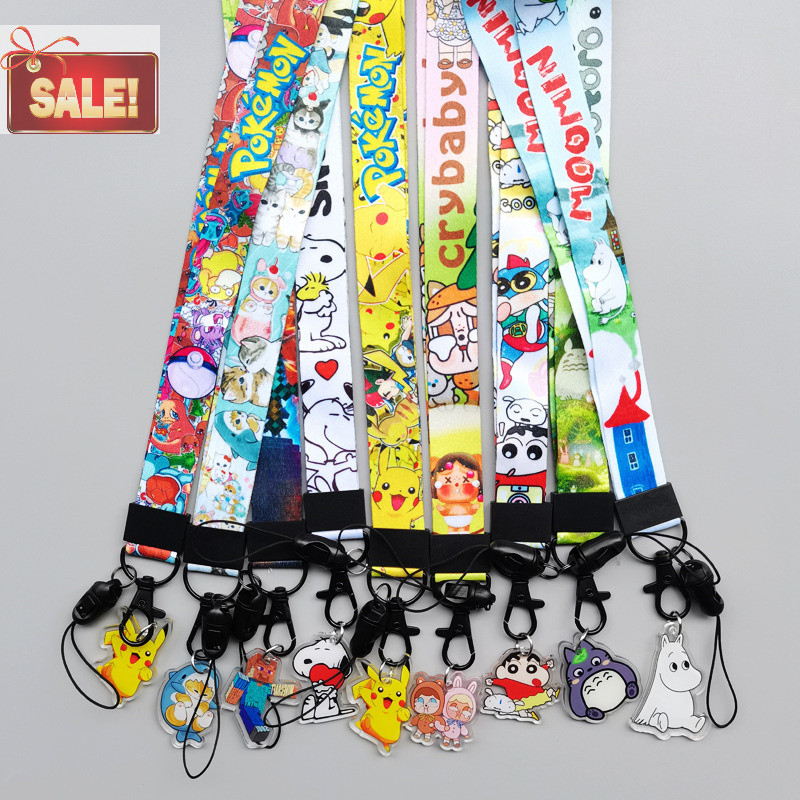 Bl อบเชยภาพเคลื่อนไหวโทรศัพท์ Lanyard สายคล้องคอความร้อน Webbing Pochacco การ์ตูนพวงกุญแจจี้ ID ผู้ถือบัตรสายคล้องของขวัญ A