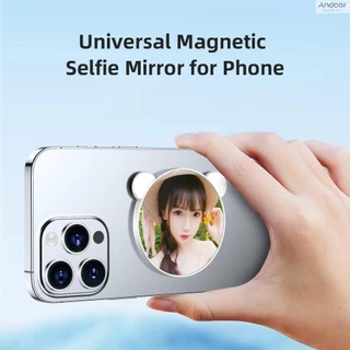 【จัดส่งด่วนในพื้นที่】Universal Magnetic Selfie Mirror สําหรับโทรศัพท์กลับกล้อง Universal โทรศัพท์ Selfie Mirror สําหรับ iephone 15/14/13/12 Android สมาร์ทโฟนวิดีโอ Selfie Vlog อุปกรณ์เสริม