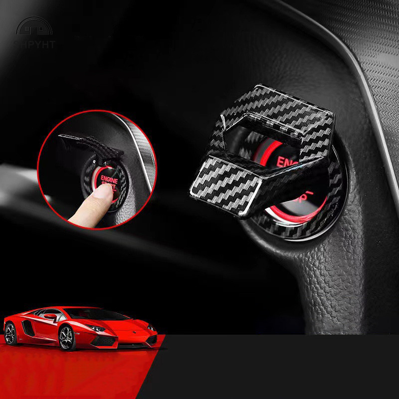 Shpyht 1 ชิ้นภายในรถ One-Key Start Ignition Engine หยุด Push Switch ปุ่ม Anti-scratch ฝาครอบป้องกันสติกเกอร์ตกแต่งใหม่