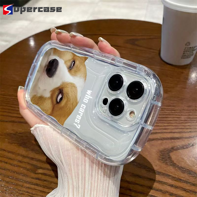 ลูกสุนัขน่ารัก Corgi Air Bag เคสโทรศัพท์สําหรับ Vivo V30 Pro X200 Pro Mini IQOO 13 โปร่งใส Anti-fall ปกอ่อนรูปแบบตลกปลอกใส