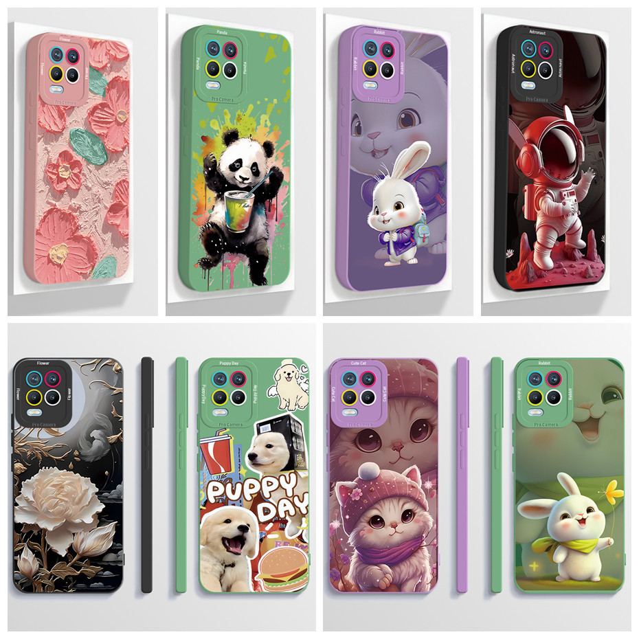 ปลอกสําหรับrealme 8 4G 5G Realme 8 Proเคสโทรศัพท์ความงามการ์ตูนนักบินอวกาศAnti Dropเลนส์คลุมทั้งหมดกรณีปกอ่อน