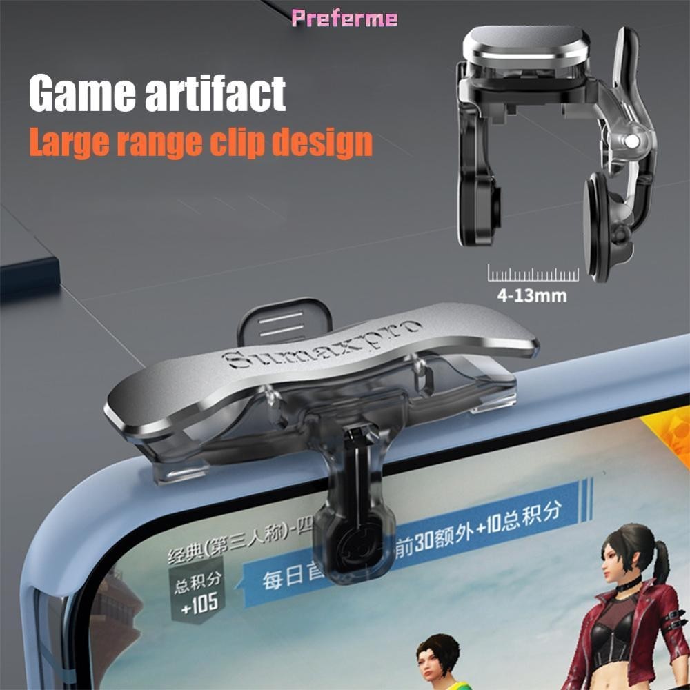 Preferme Gaming Trigger เกมมือถือไหล่ Trigger สําหรับ PUBG เกมมือถือปุ่มไฟ Aim Key Controller E6Q6[OLTS]