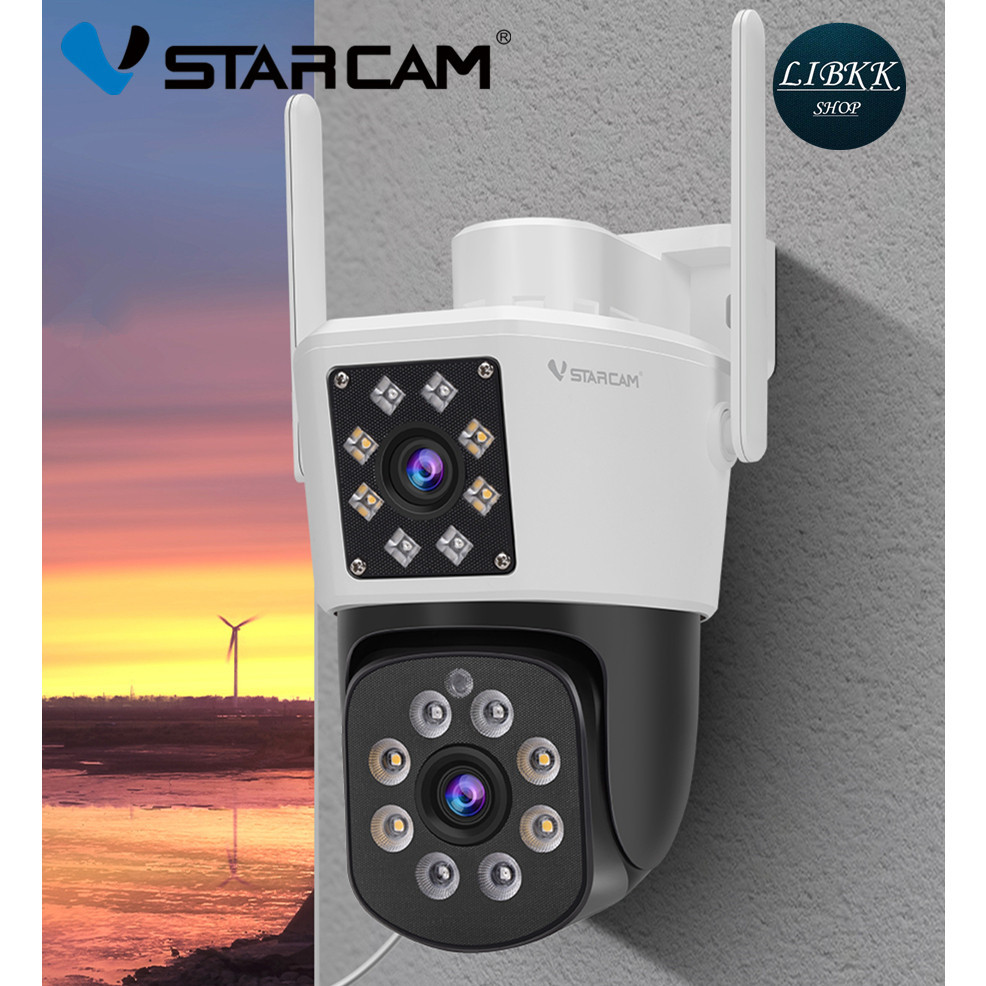 อัดเสียงได้ Vstarcam C662DR (เลนส์คู่) ความละเอียด 2.0 MP (1296P) กล้องวงจรปิดไร้สาย ภาพสี มีAI+ คนต