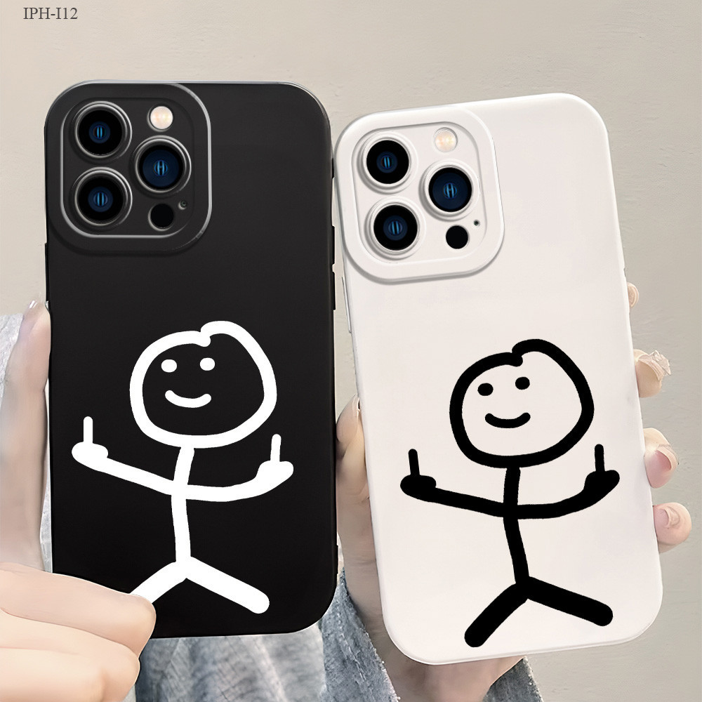 IPhone 16 15 14 13 12 11 8 7 X XS XR SE Plus Pro Max 2020 2022 เข้ากันได้ เคสไอโฟน สำหรับ Stick Figure เคส เคสโทรศัพท์