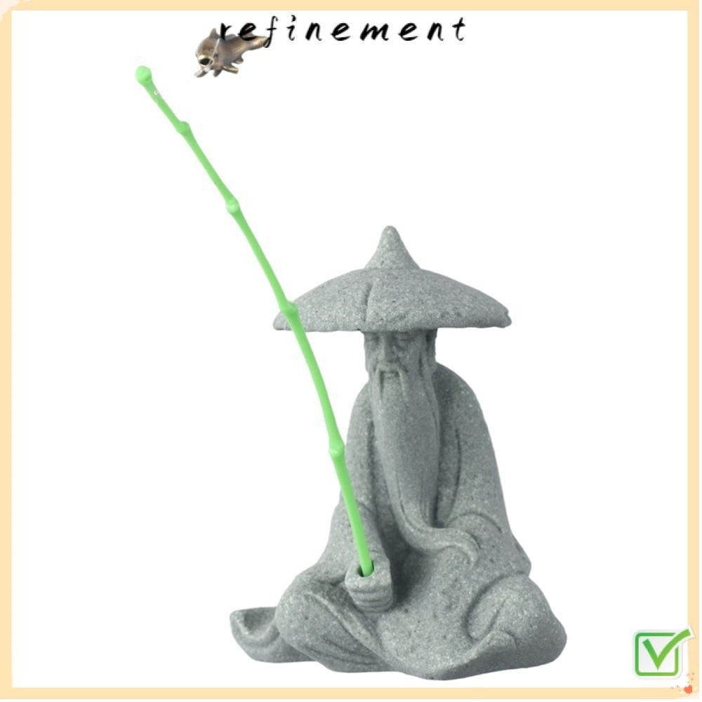 Refinement ตุ๊กตาชาวประมง บอนไซ หินเทียม ขนาดเล็ก สไตล์วินเทจ สําหรับตกแต่งตู้ปลา