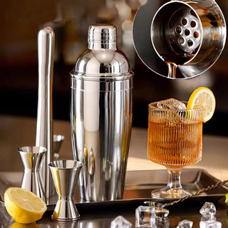 ✪COD Shaker 6PCS จัดส่งทันที แก้ว เชคค็อกเทล ชุดบาร์เทนเดอร์ เชคเกอร์ผสมเหล้า Cocktail Shaker สไตล์อเมริกัน สําหรับค็