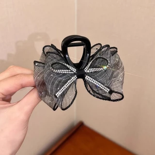 2024 Summer Bow Polka Dot Mesh Puff Grip