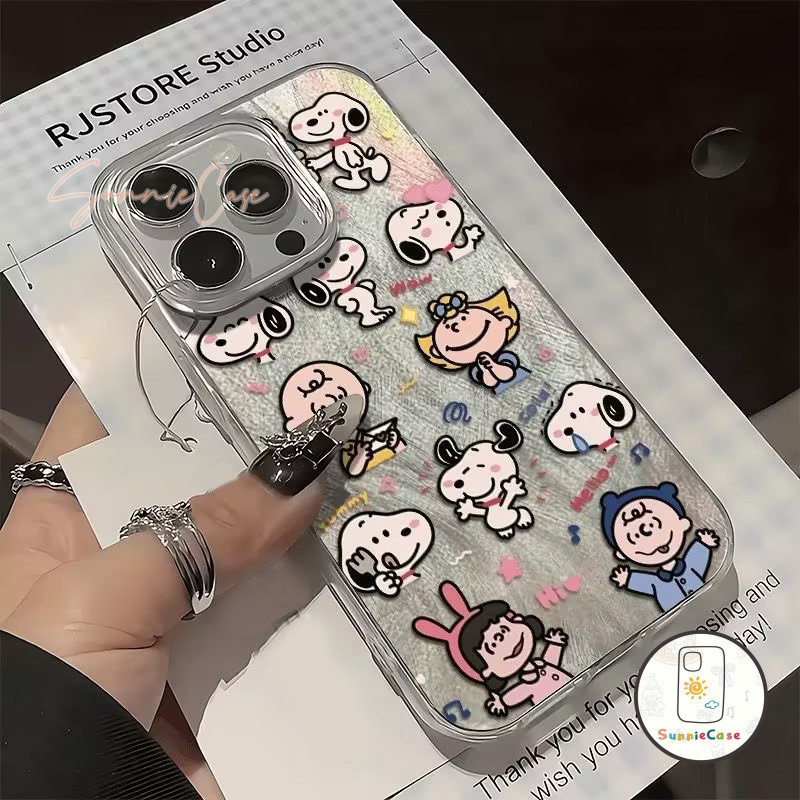 การ์ตูนแนวโน้ม Snoopy แฟชั่น ดูเดิลน่ารัก เคสไอโฟนIPhone 15 11 12 13 14 Pro Max 8 7 15 14 Plus 7Plus XS X XR MAX SE 2020