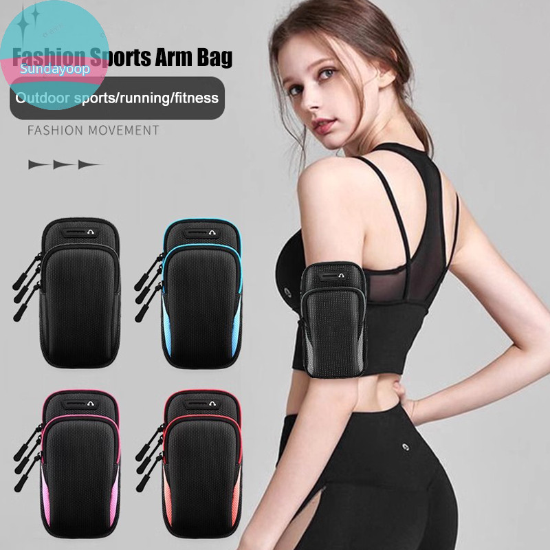 Sund Running Phone Arm Bag สําหรับผู้ชายและผู้หญิงพร้อมสายรัดแขนและปลอกหุ้มแขนกีฬา, อุปกรณ์กลางแจ้งกันน้ําและน้ําหนักเบา TH