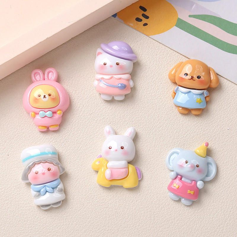 10ชิ้นสัตว์น่ารักเรซิ่นเสน่ห์สําหรับ ทําเอง (2-141)