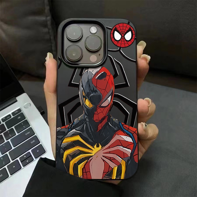 เคสไอโฟน16 15 14 13 12 11 Pro Max Case Oil painting Spiderman น่ารัก กันกระแทก Compatible เคส iPhone 16PM,16Plus,X/XS, XR,7+,8Plus