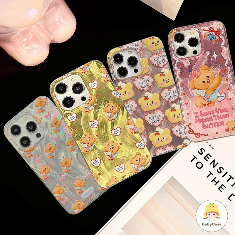 อินส์ วินด์ พริตตี้ โบว์ลายการ์ตูนหมีน้อยน่ารักนางฟ้า เคสOPPO A7 A17 A15 A31 A98 A38 A1K A58 A57 A3s A16K A9 A78 A11 A12